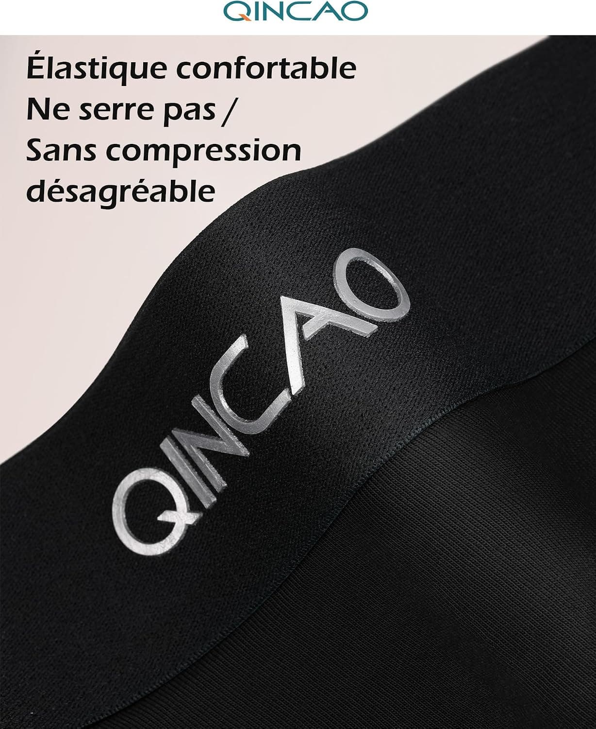 QINCAO Boxer Homme Coton Peigné Lot de 6 Ultra Doux Confort Coupe Ajustée