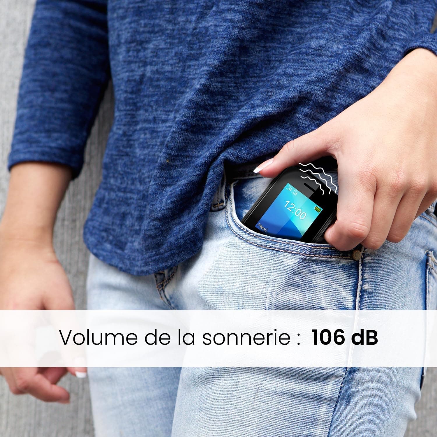 SPC Talk 2 - Téléphone Mobile Basique 4G, Son Fort, Format Poche | Écran 1,8" anti-rayures, batterie 1150mAh, sonnerie 106dB, lampe, radio FM, 9 mémoires rapides, simple