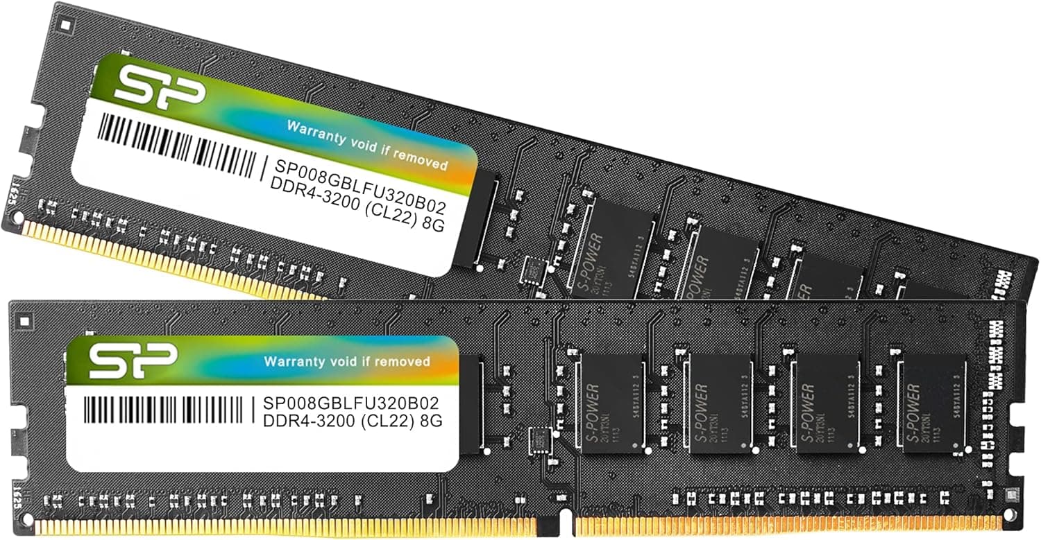 Silicon Power DDR4 Kit mémoire de bureau 16 Go (8 Go x2) 3200 MHz (PC4-25600) CL22 UDIMM 288 broches