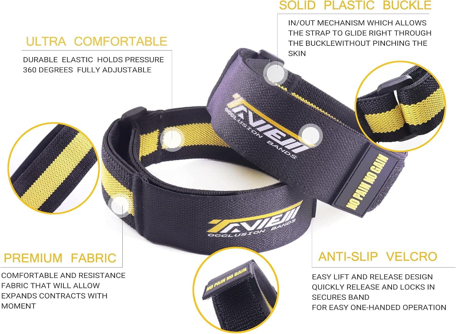 Bandes d'occlusion pour Femmes et Construction de Hanches, Bandes de Restriction du Flux sanguin BFR Bundle Booty Bands, Meilleures Bandes de résistance en Tissu pour renforcer Vos Fesses, Squat,