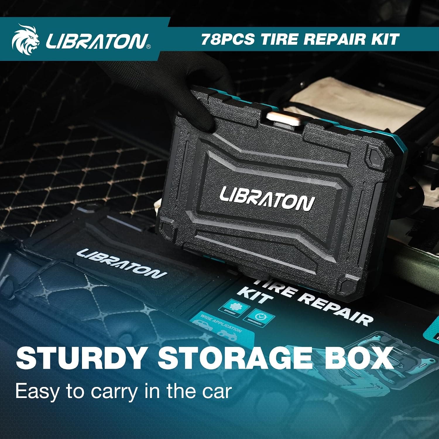 LIBRATON Meche Pneu Crevaison, 78PCS Kit Reparation Pneu Voiture Robuste