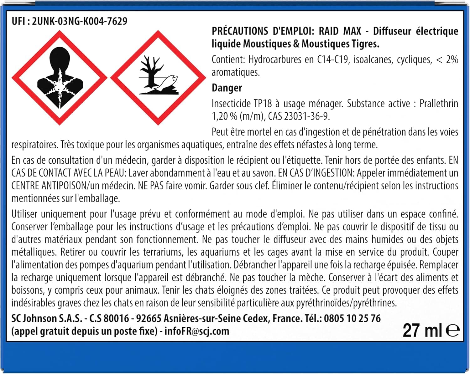 Raid Max Diffuseur Electrique Liquide, Moustiques 1 Diffuseur + 1 Recharge
