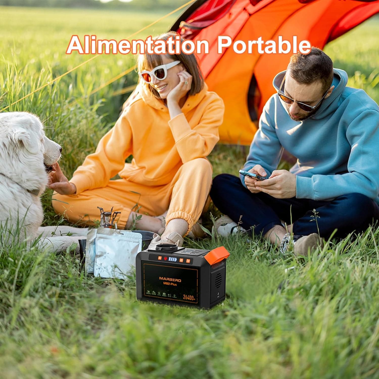 MARBERO Station d'Énergie Portable 26.400mAh Prise AC 120W Puiss. de crête