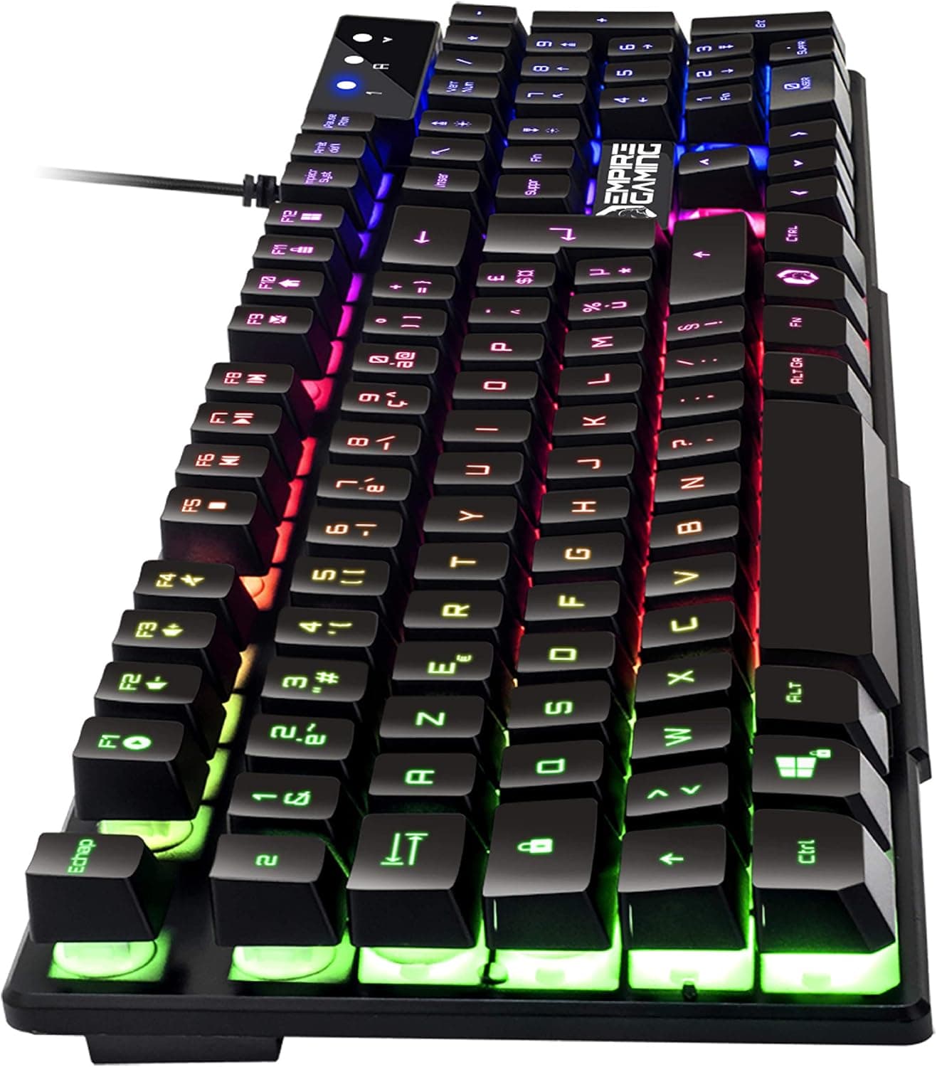 EMPIRE GAMING - Clavier Gamer Nouveau K300 (AZERTY) - 105 Touches Semi-Mécaniques - Rétroéclairage LED RGB - 19 Keys Anti-Ghosting - 12 Raccourcis Multimédia - USB Filaire