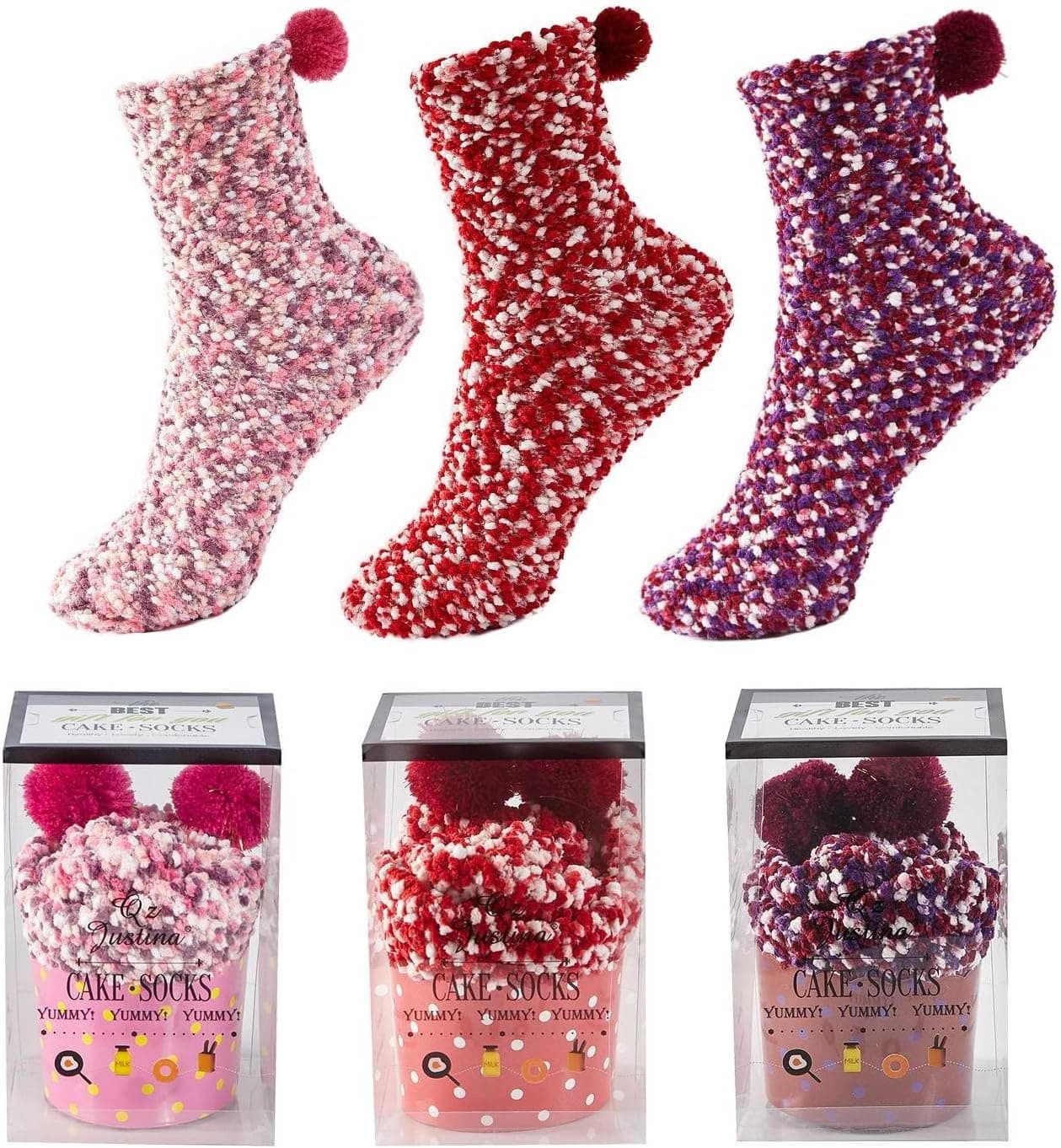 JARSEEN 2/3 Coffret Cadeau Noel Chaussettes Femme Super Confortables Chaud Douces Mignon Noël