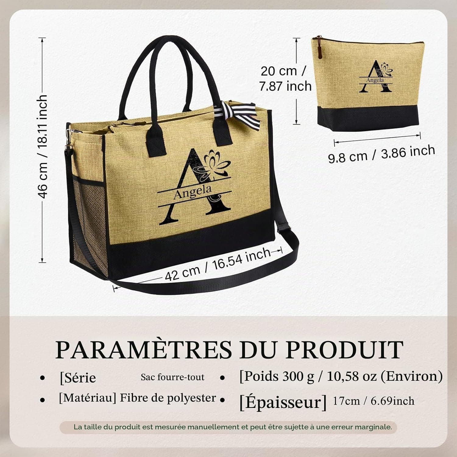Personnalisé Sac à Main Sac Fourre Tout Grand Sac à Provisions Nom Naissance Fleurs Sac à Bandoulière Avec Fermeture éclair Cadeaux Pour Mère Noël Anniversaire Fête Des Mères