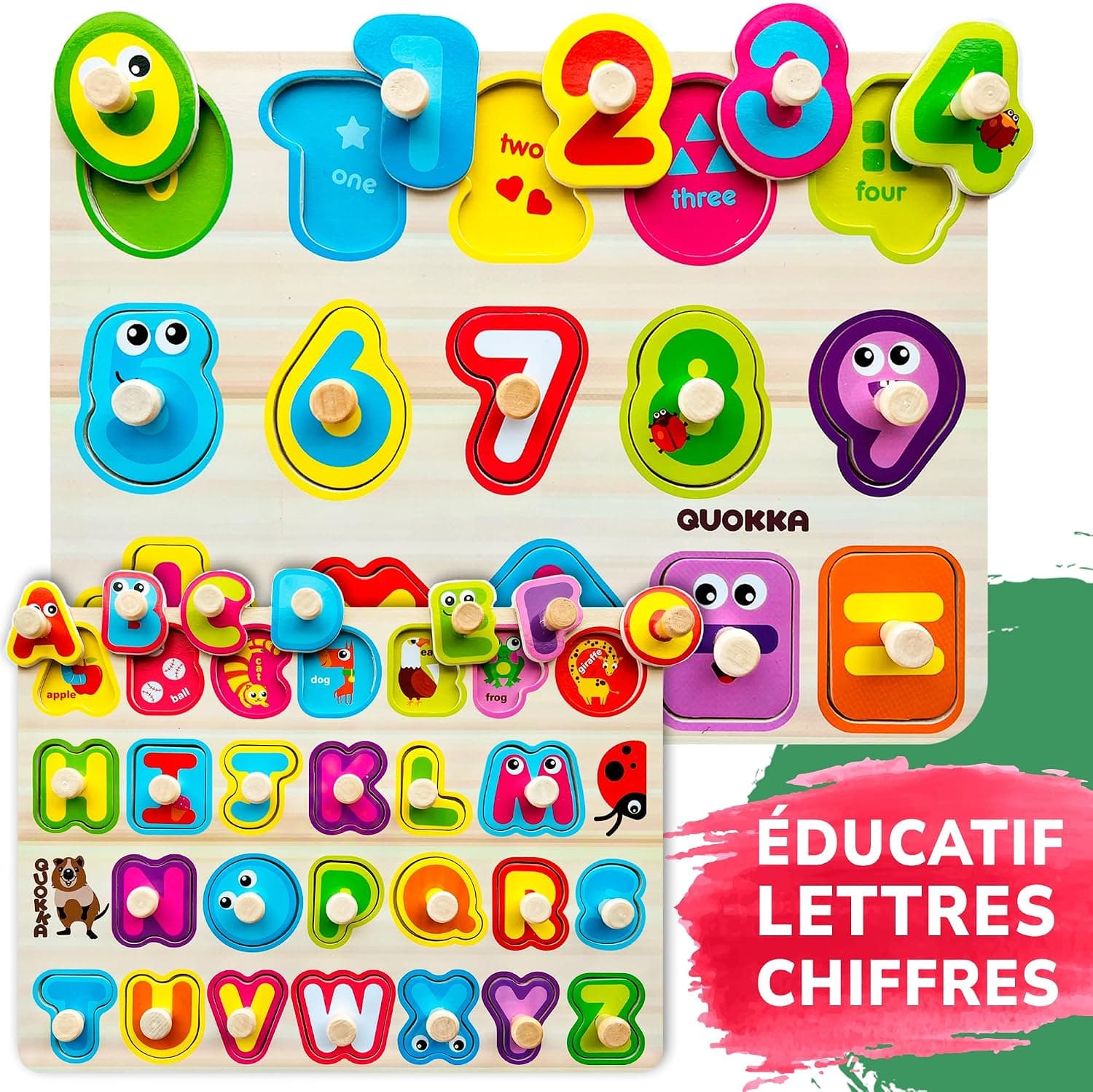 Puzzle Bois pour Enfants 1 à 3 Ans - Puzzle Bébé 18 Mois