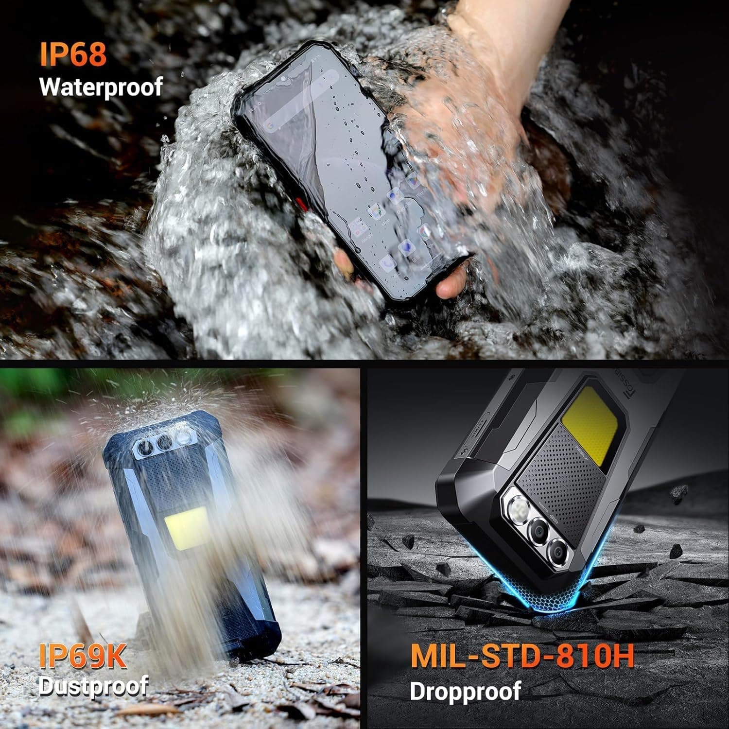 FOSSiBOT F106 Pro -12000mAh/30W Telephone Incassable,Ăcran 6.58" FHD+