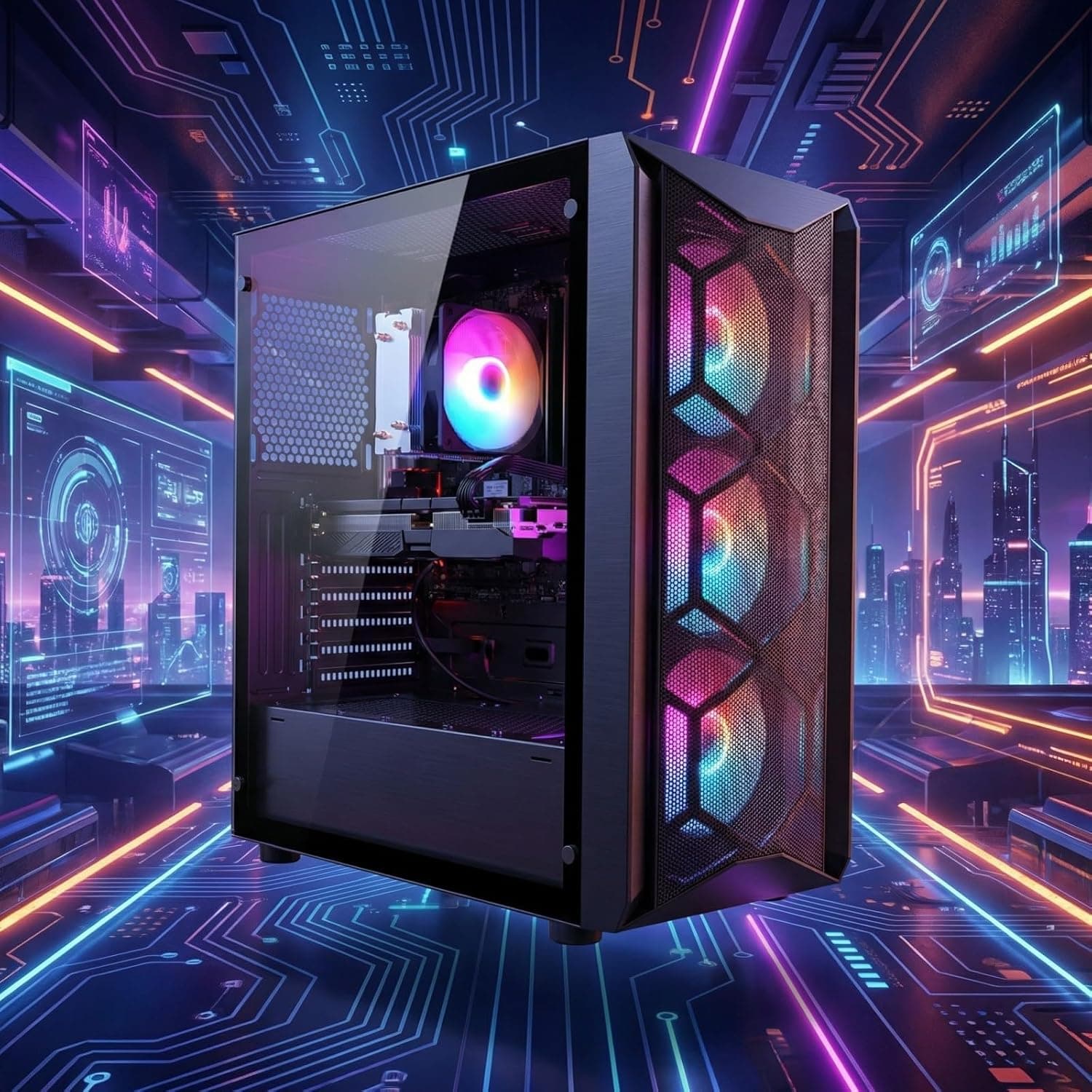 STGsivir PC Gamer Fixe, Ryzen 5 5500, RTX 3060 12G, 16G DDR4 RAM, 512G SSD