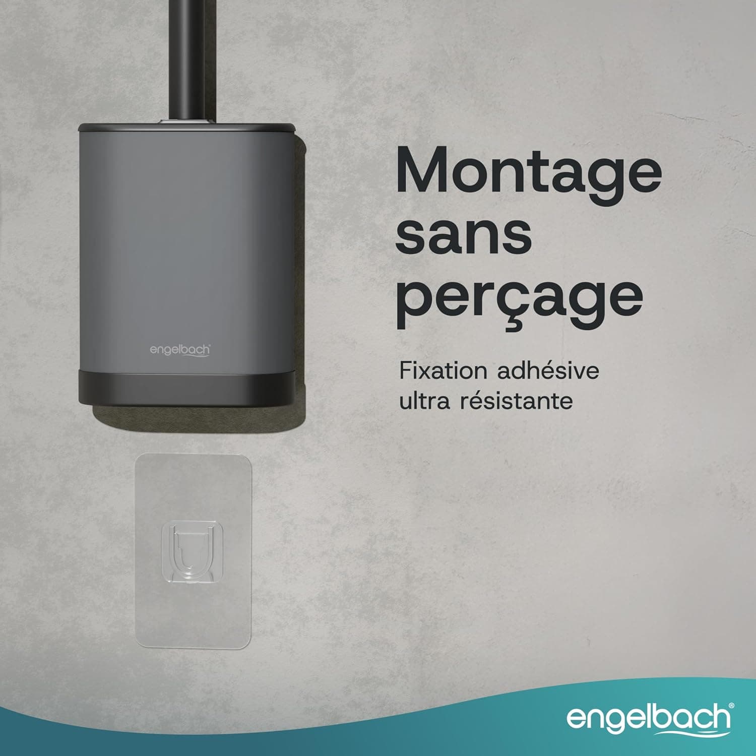 Engelbach® Brosse WC en Silicone - à Fixation Murale sans Perçage, Antracite