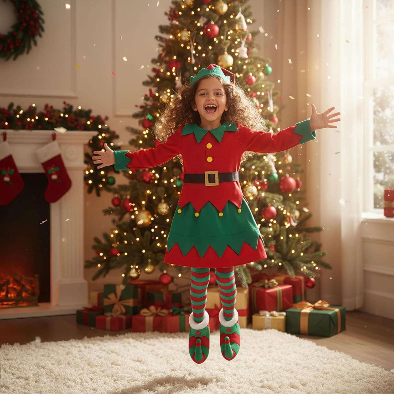 Morph Deguisement Lutin Enfant, Costume Lutin Halloween Fille
