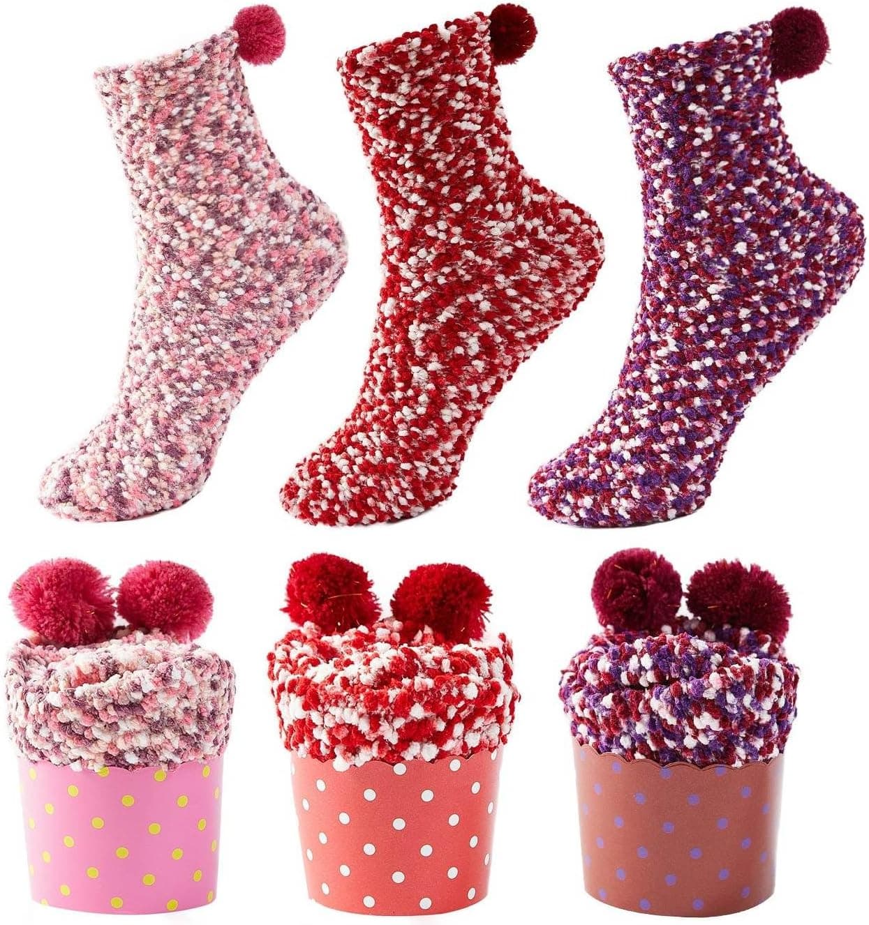 JARSEEN 2/3 Coffret Cadeau Noel Chaussettes Femme Super Confortables Chaud Douces Mignon Noël