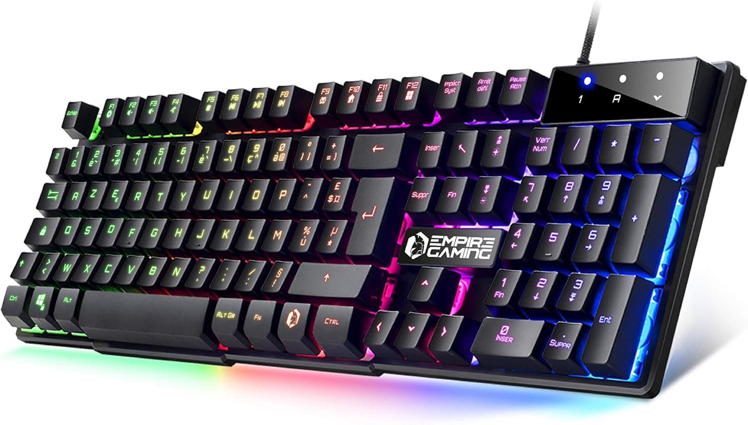 EMPIRE GAMING - Clavier Gamer Nouveau K300 (AZERTY) - 105 Touches Semi-Mécaniques - Rétroéclairage LED RGB - 19 Keys Anti-Ghosting - 12 Raccourcis Multimédia - USB Filaire