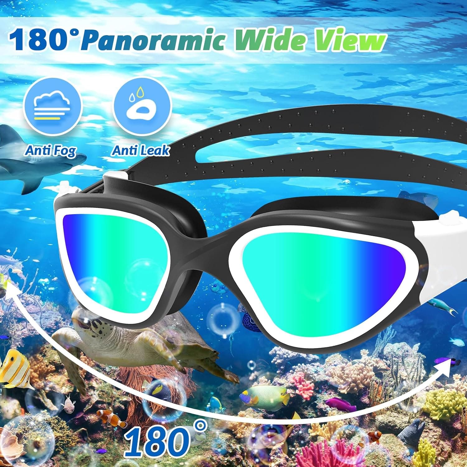 Lunettes natation antibuée,Lunettes Piscine pour hommes femmes