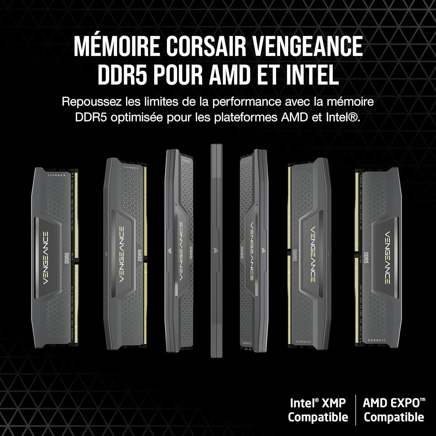 CORSAIR Vengeance DDR5 32Go (2 x 16Go) Jusqu'à 6000MHz AMD Intel RAM