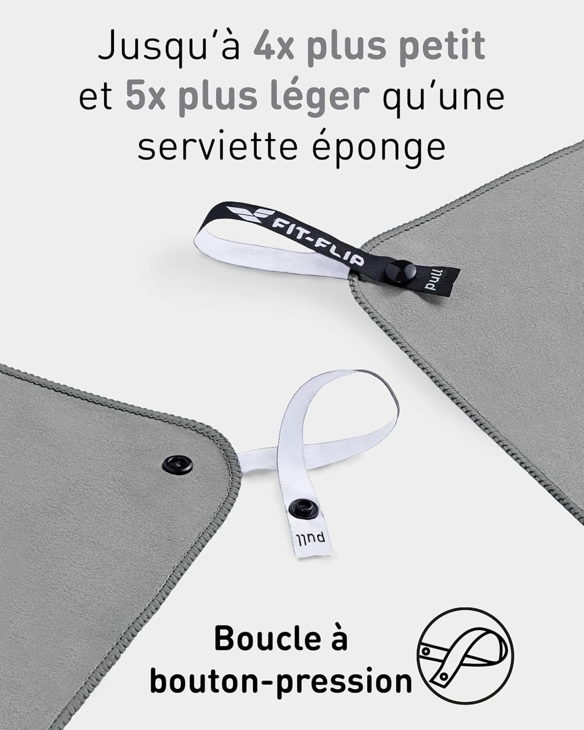 Fit-Flip Serviette Microfibre - pour Le Sport, Musculation et la Piscine