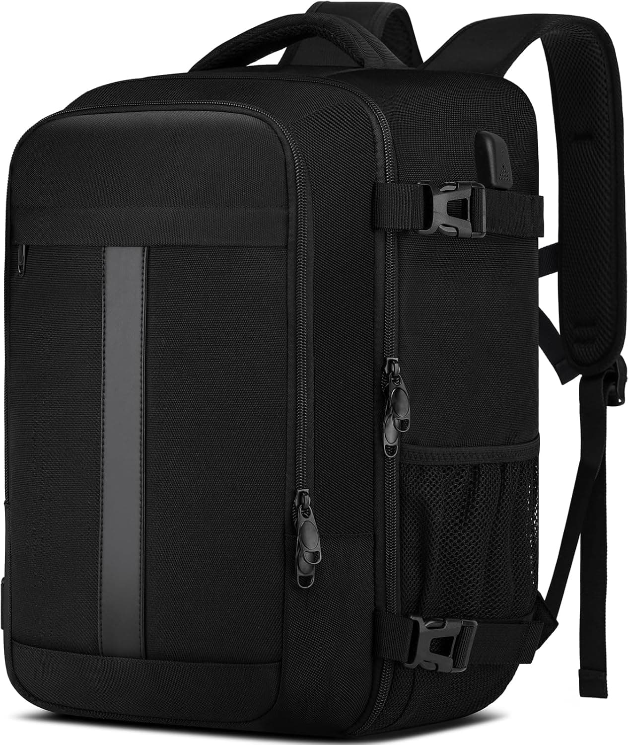 Bagage Cabine 40x30x20 Pour Ryanair Sac a Dos Voyage Cabine Avion pour Wizzair Eurowings 24L Sac 40x30x20 Bagage à Main avec USB Charging Port Sac à Dos Ordinateur Portable 14 Pouces Homme Femme Noir