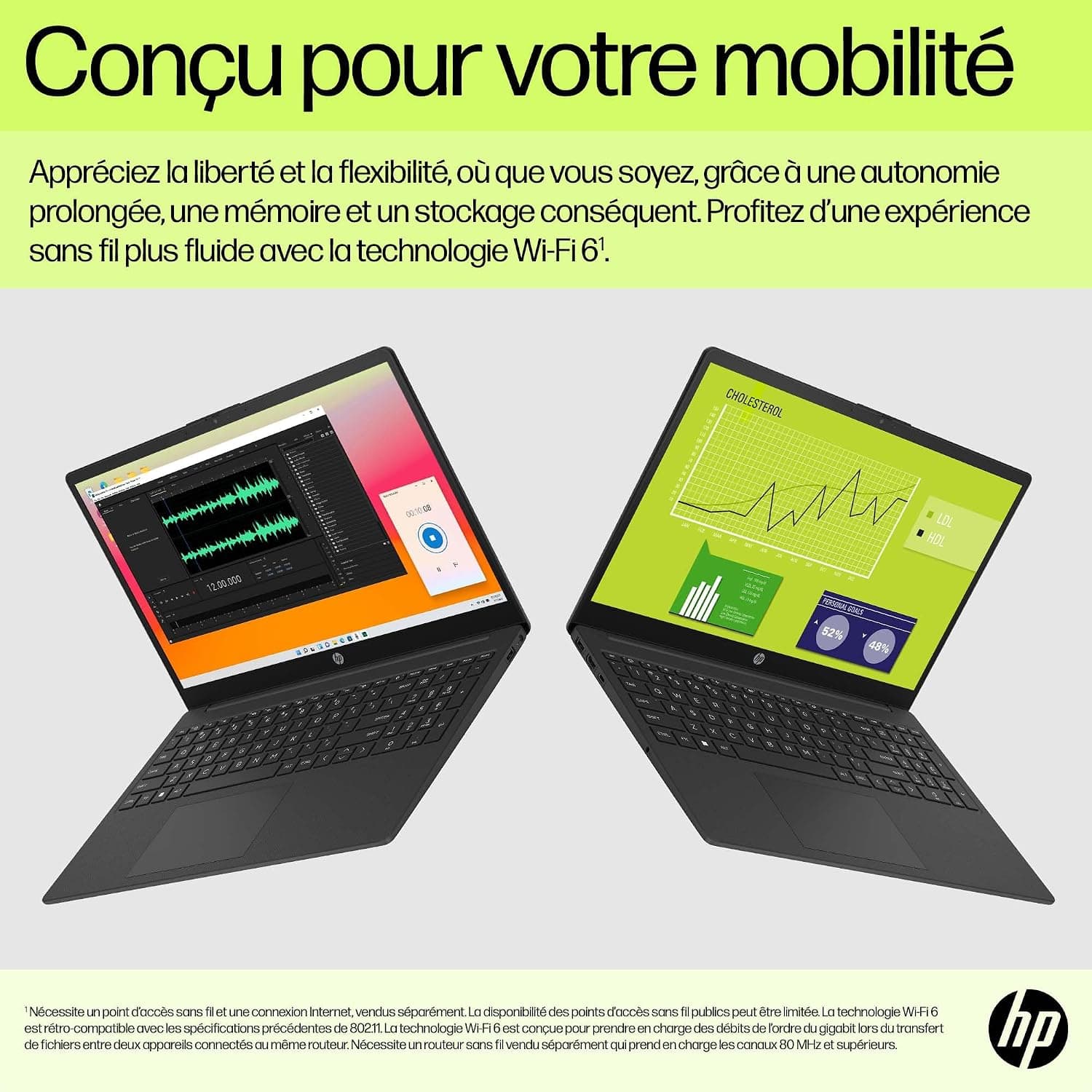 HP 15-fd0001sf Ordinateur Portable 15,6" FHD, PC Portable (Intel Celeron N100, RAM 4 Go, UFS 128 Go, Intel UHD Graphics, Windows 11), Laptop Gris, AZERTY, Microsoft 365 Personnel 12 Mois Inclus