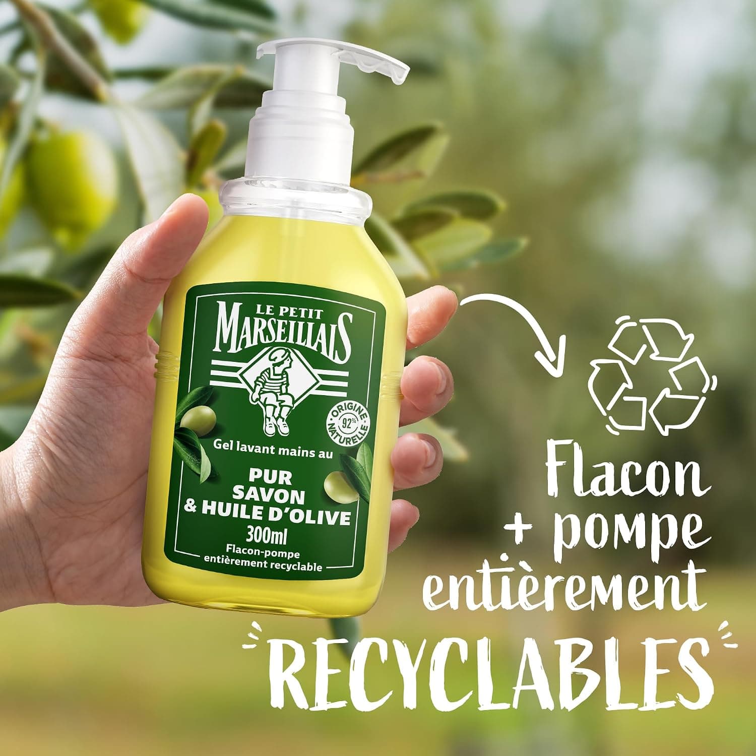 Le Petit Marseillais Gel Lavant Mains Pur Savon & Huile d'Olive 300 ml