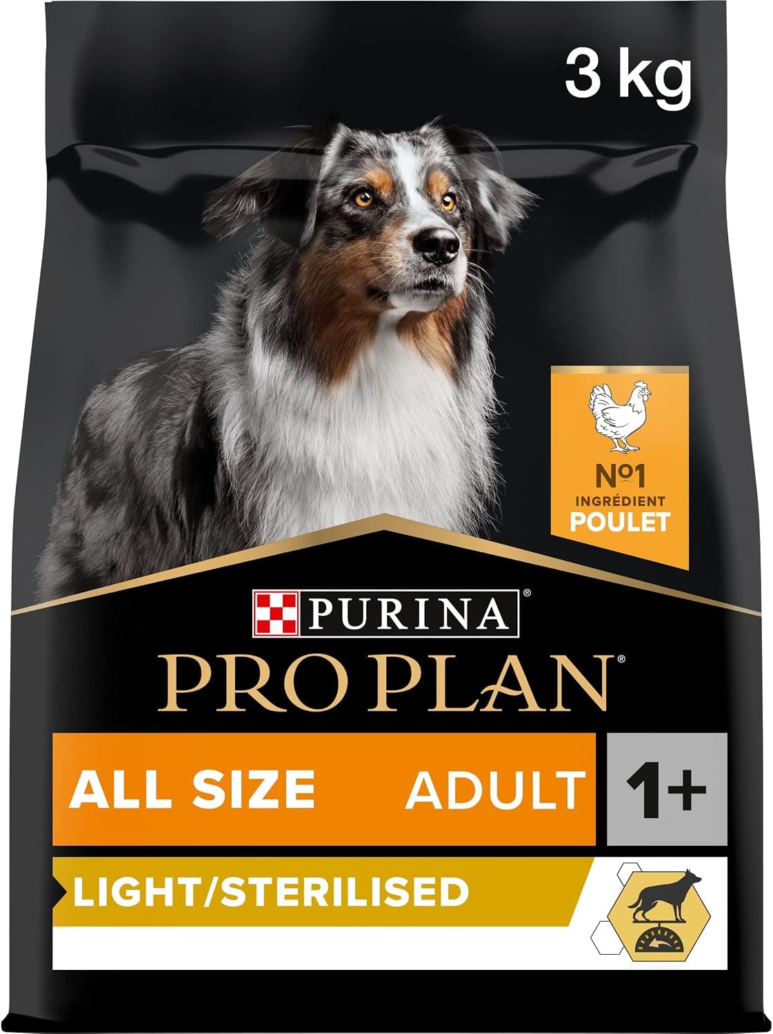 Purina Pro Plan Adult Light Sterilised Chien, Poulet - 3 kg