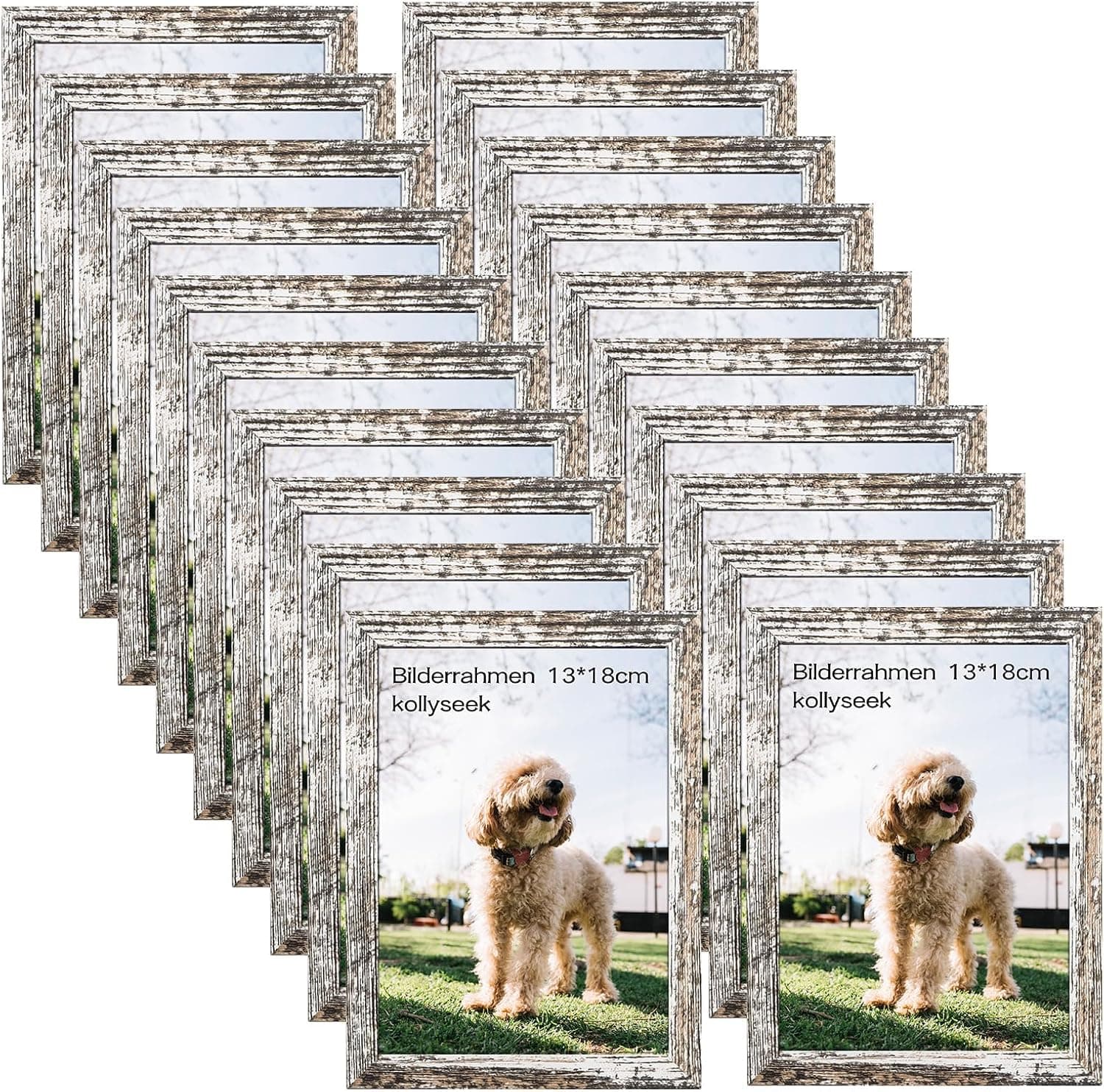 set de 20 cadres photo 13 x 18 cm en MDF, cadre photo blanc cadre portrait en verre plexi, salon pour poser et suspendre - support mural ou de table