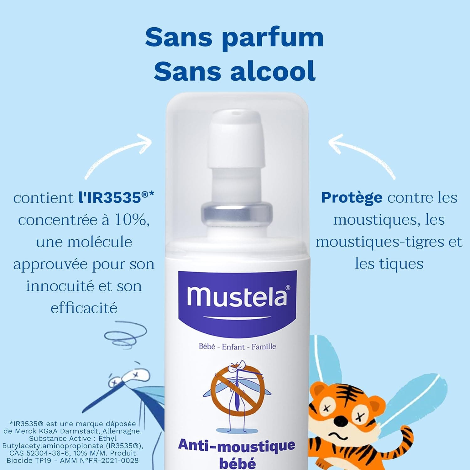 Mustela Lotion Anti-Moustique Bébé Visage et Corps dès 2 Mois Flacon 100ml