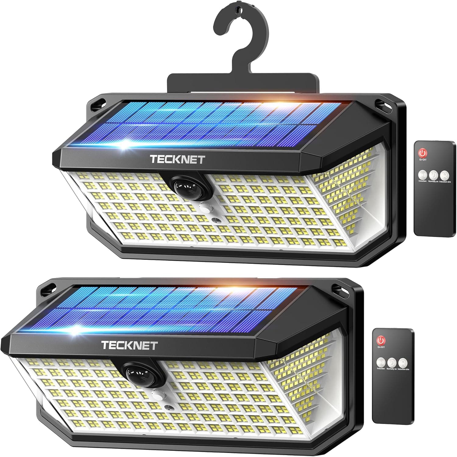 TECKNET Lampe Solaire Extérieur, 546 LEDs, Éclairage Puissant à 300°- 2 pcs