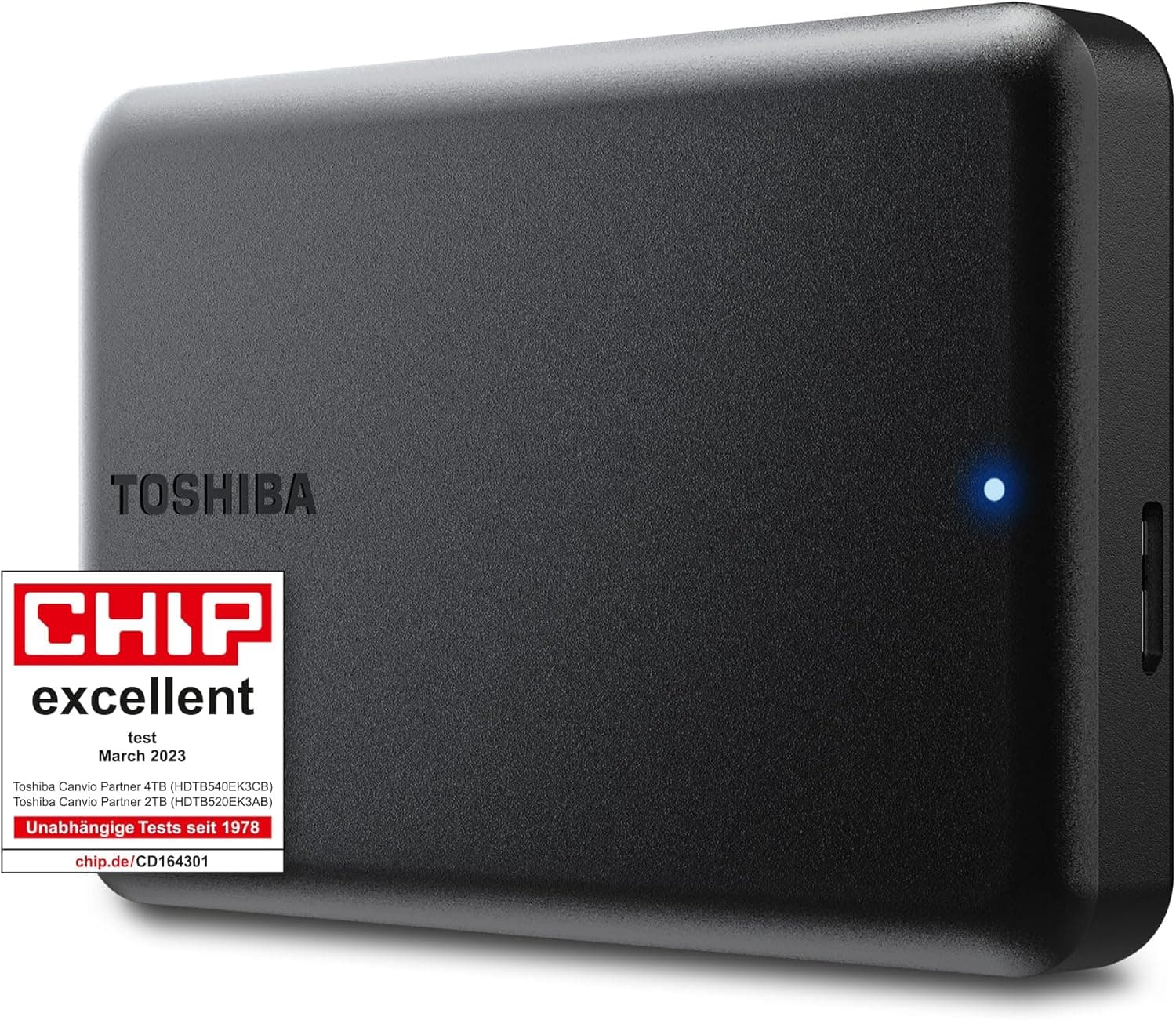 Toshiba Canvio Partner 4TB - Disque Dur Externe Portable 2,5'', USB 3.2, Compatible Mac et Windows. (HDTB540EK3CB)