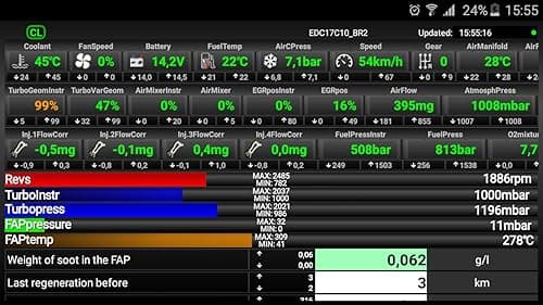FAP Citroen/Peugeot ELM327 OBD2