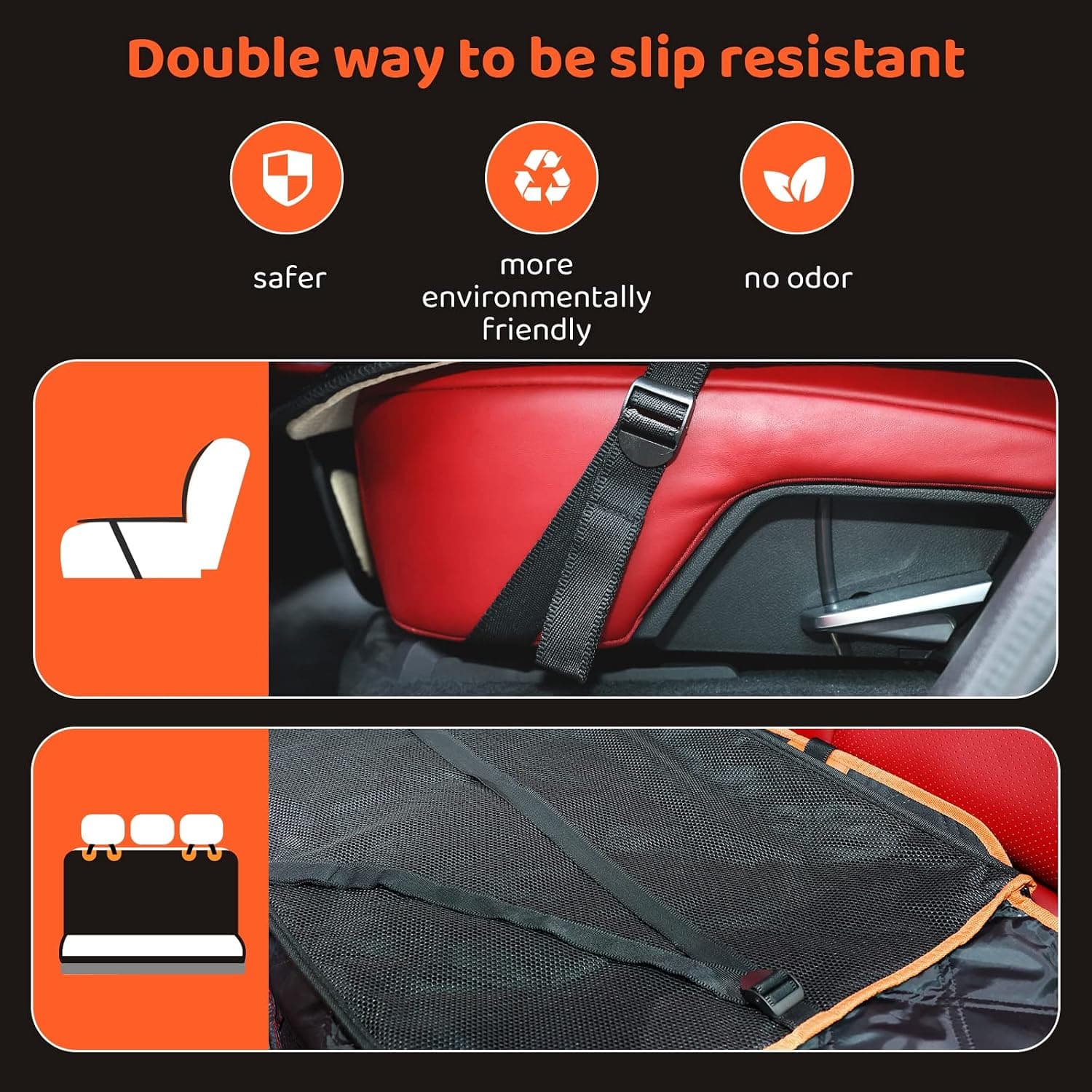KYG Housse de Siège d'auto pour Chien Banquette Arrière Antidérapant et Imperméable Mise à Niveau Matérielle avec Fenêtre de Visualisation Protection Coffre Universelle Voiture 135X148 cm Noir