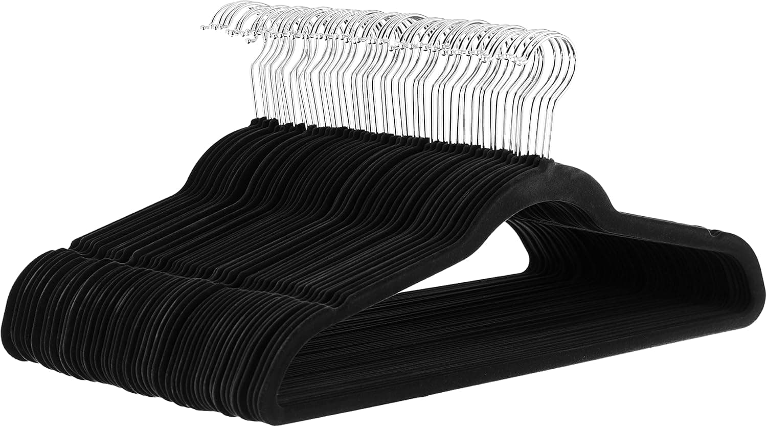 Amazon Basics Lot de 50 cintres en Velours pour Costumes Noir