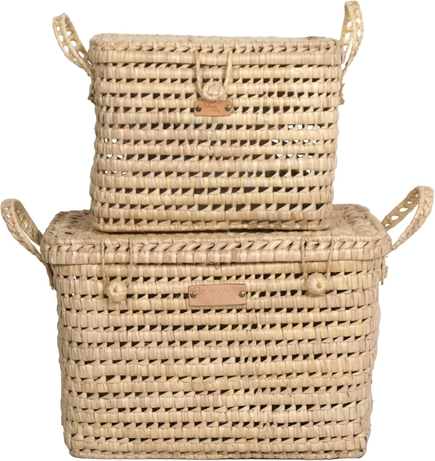 Petit Coffre de Rangement en Osier Tressé, Malle à Jouets, Fait Main (30 cm)