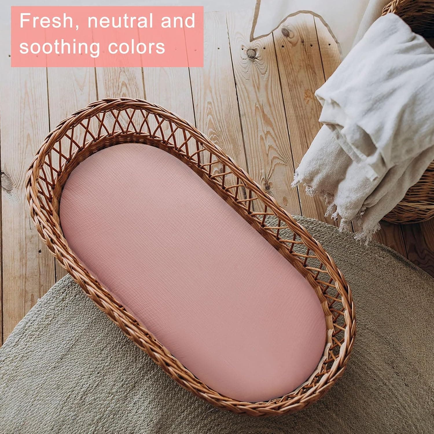 2pcs Drap Housse pour Couffin, Nacelle, Berceau et Cododo - 70x35cm Matelas Bébé