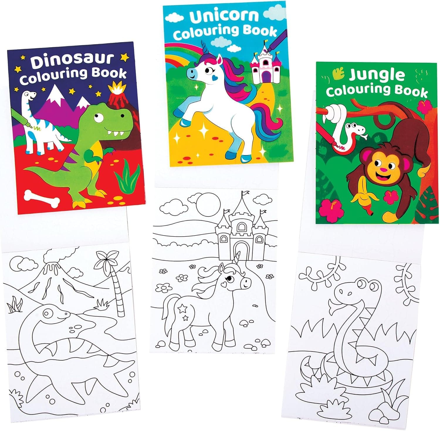 Baker Ross FE577 Mini livres à colorier - Paquet de 12, idéal pour le dessin d'enfants, les activités artistiques à l'école ou à la maison, les loisirs individuels ou l'artisanat de fête