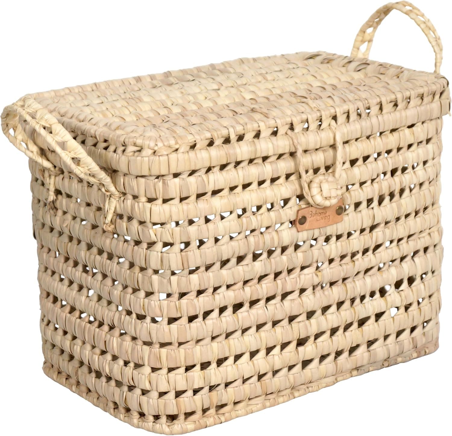 Petit Coffre de Rangement en Osier Tressé, Malle à Jouets, Fait Main (30 cm)