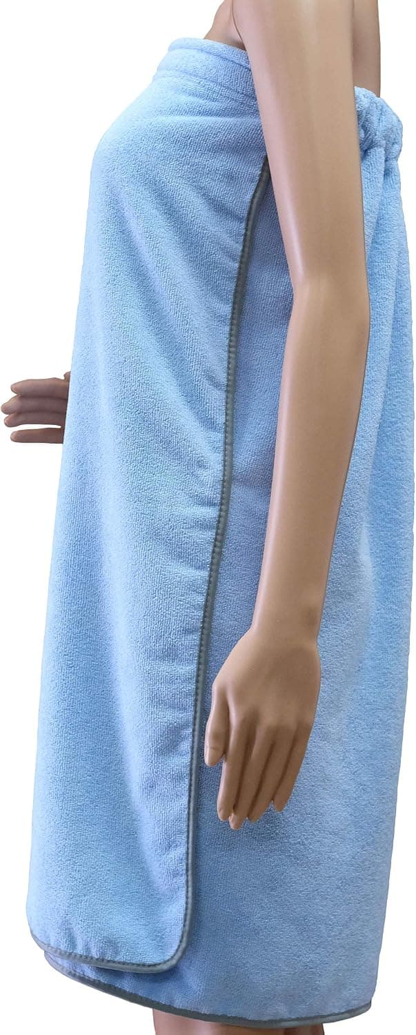 Polyte - Paréo de bain pour femme et serviette de cheveux - microfibres/sèche rapidement - bleu clair - taille unique