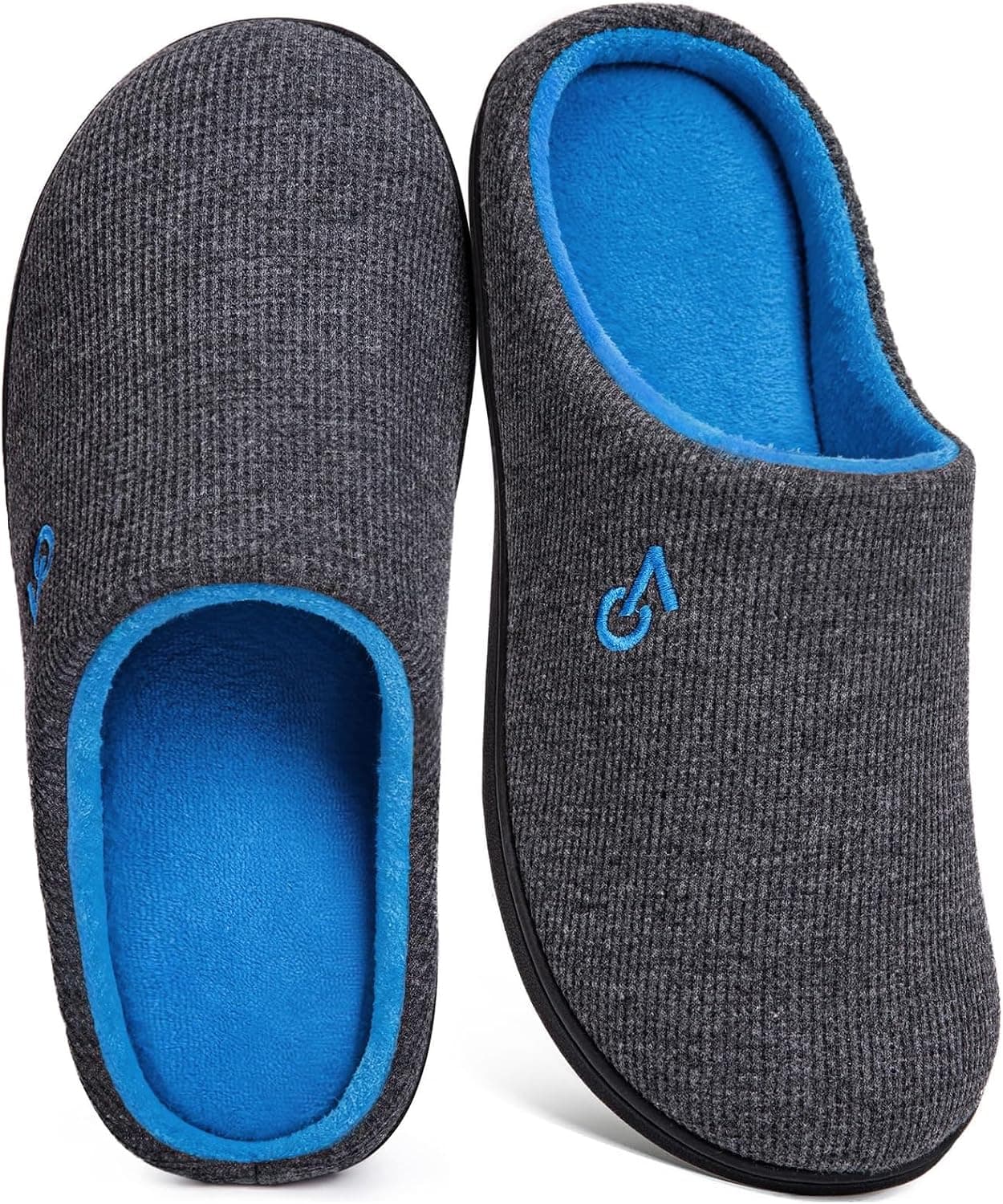 VeraCosy Hommes Chaussons à mémoire de Forme Bicolore