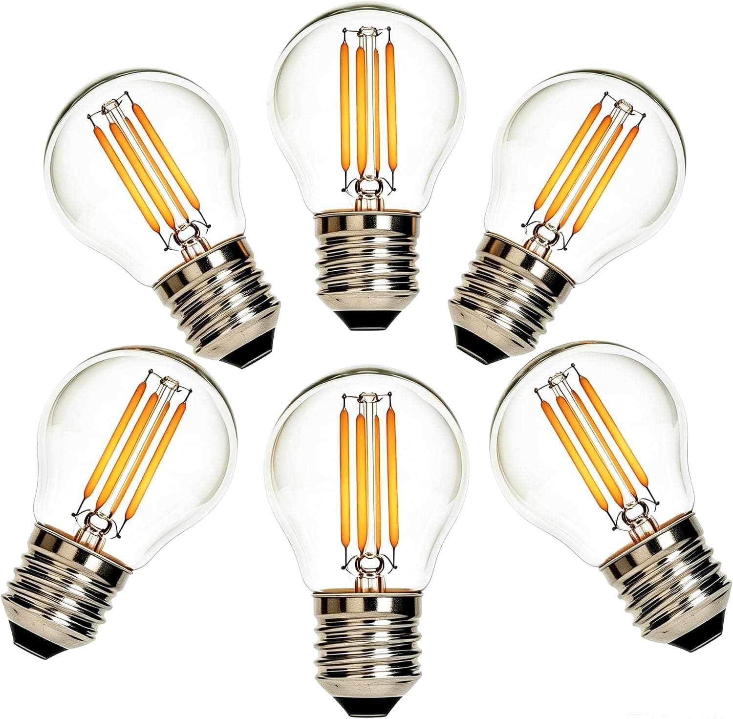 Etrogo Ampoule LED Filament E27 G45 4W Equivalent 40W 450Lm 2700K Blanc Chaud (Non Dimmable,Lot de 6)