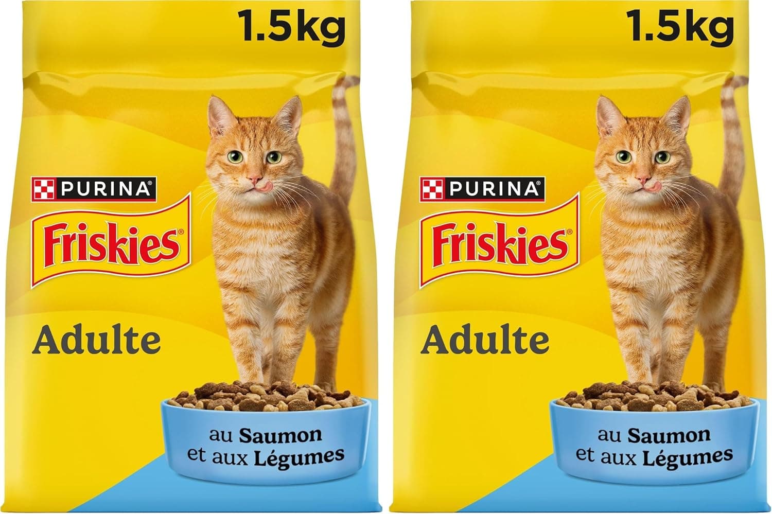FRISKIES Au Saumon et aux Légumes - 1,5 KG - Croquettes pour Chat Adulte (Lot de 2)
