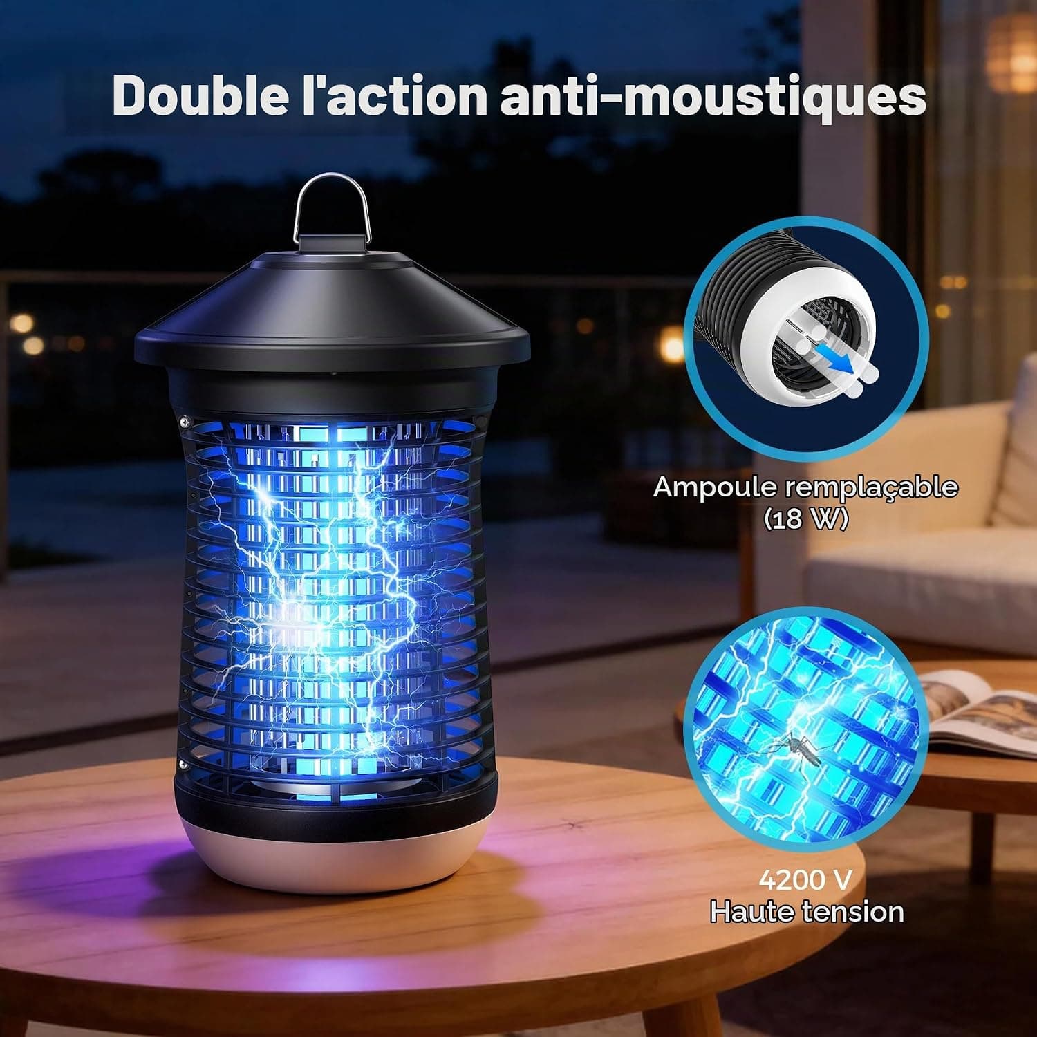 Mowend Zapper Électrique Anti-Insectes 4200V, Anti-Moustique Électrique