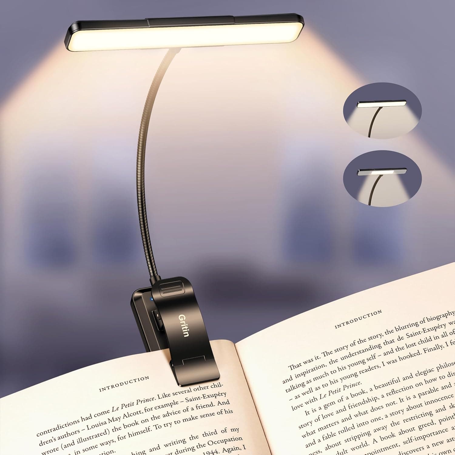 Gritin 2026 Gén.2 Lampe de Lecture, 32 LED Spectre Complet Liseuse Clip