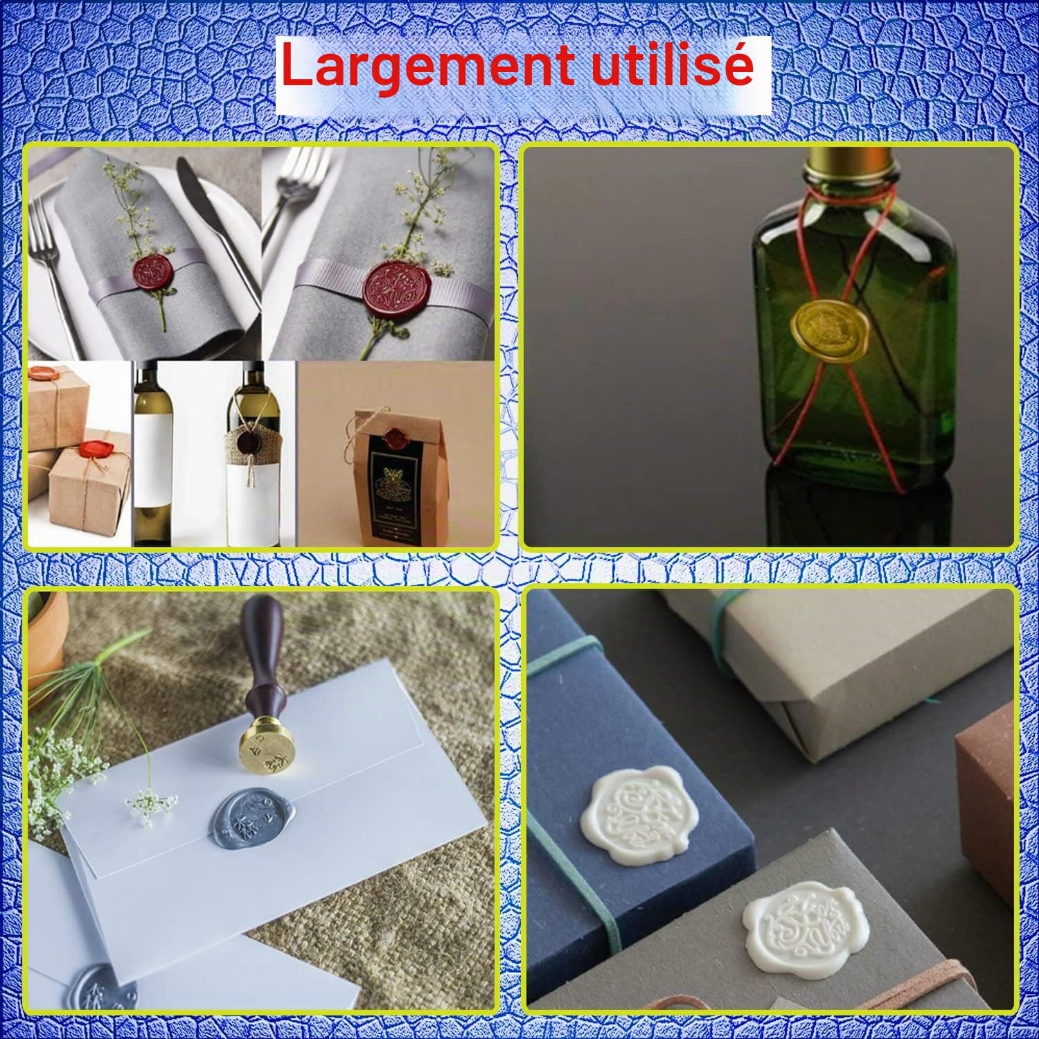 15 couleurs de perles de scellement en cire avec 390PCS perles de scellement en cire, la cire de scellement d'enveloppes