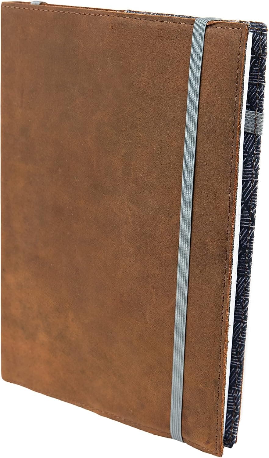 skaard Carnet de Notes | A5 | Papier Recyclé Vierge | Cuir Vintage | Design Bleu | Rechargeable