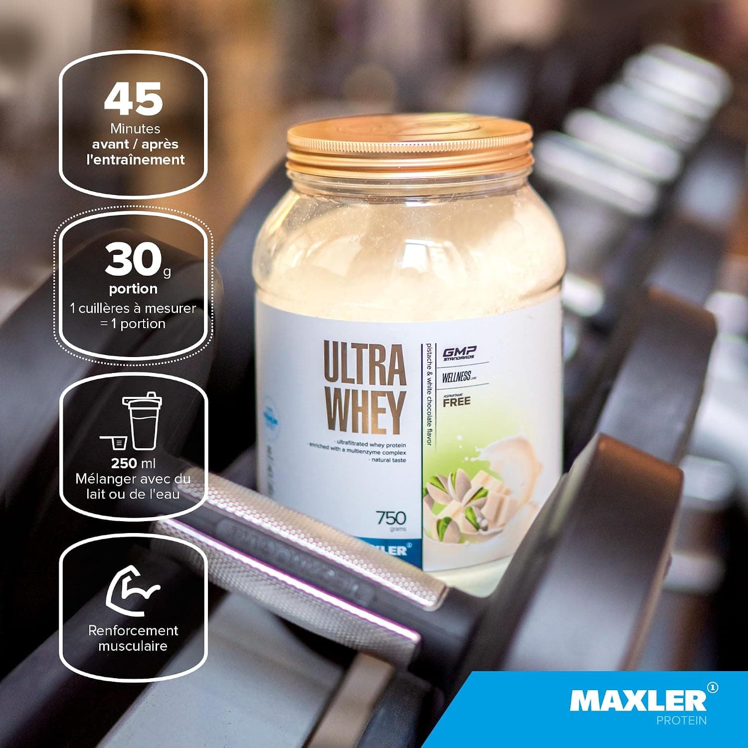 Maxler Ultra Whey Protein - Proteine Whey - Proteines musculation - Whey Isolate - Whey Protein Caramel Salé - 750g de proteine whey