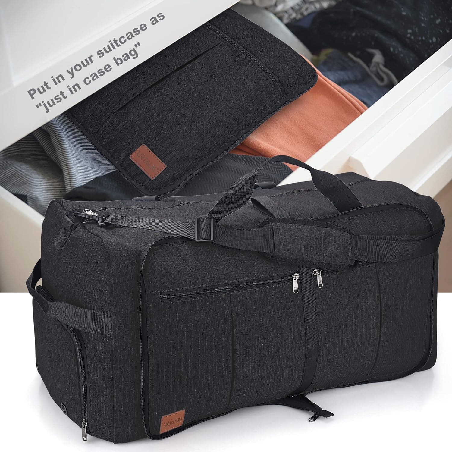 Urtala Sac de Voyage Pliable pour Homme et Femme, 120L Grand Sac Voyage | Compartiment à Chaussures, Sac à Main étanche