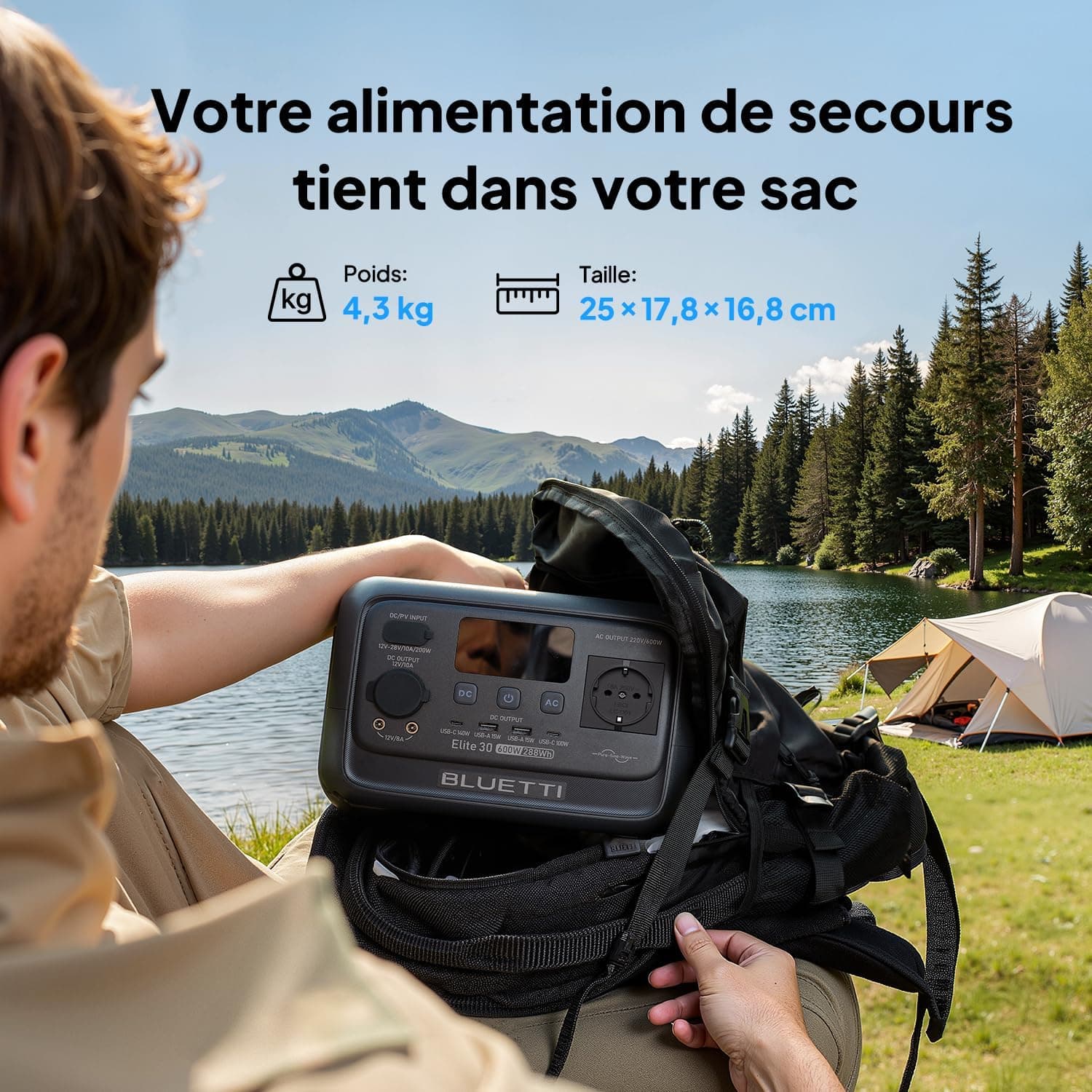 BLUETTI Elite 30 V2 288Wh & 600W Générateur Électrique Portable