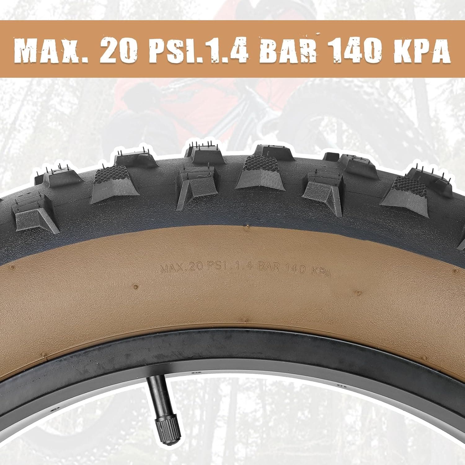Pneu de Vélo Large 20x4.0 (98-406) pour Fat Bike et Vélo Électrique