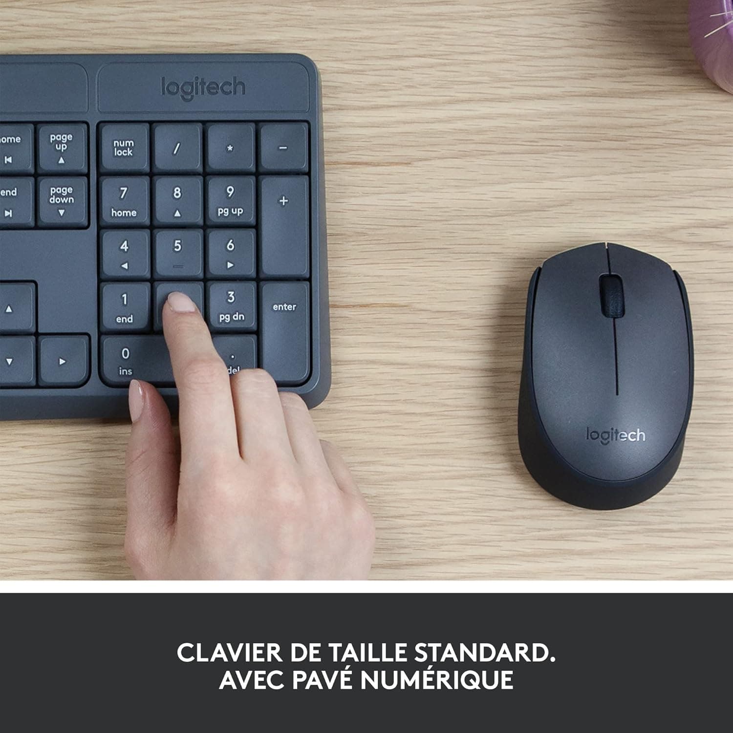 Logitech MK235 Combo Clavier Souris sans Fil pour Windows | Clavier sans Fil, Récepteur USB Unifying 2,4 GHz, 15 Touches, Batterie 3 Ans, PC/Portable, AZERTY Français