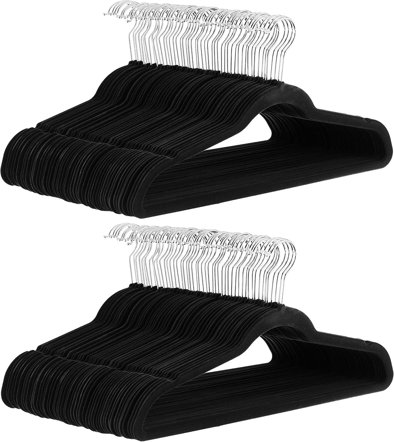 Amazon Basics Lot de 100 cintres en Velours pour Costumes Noir