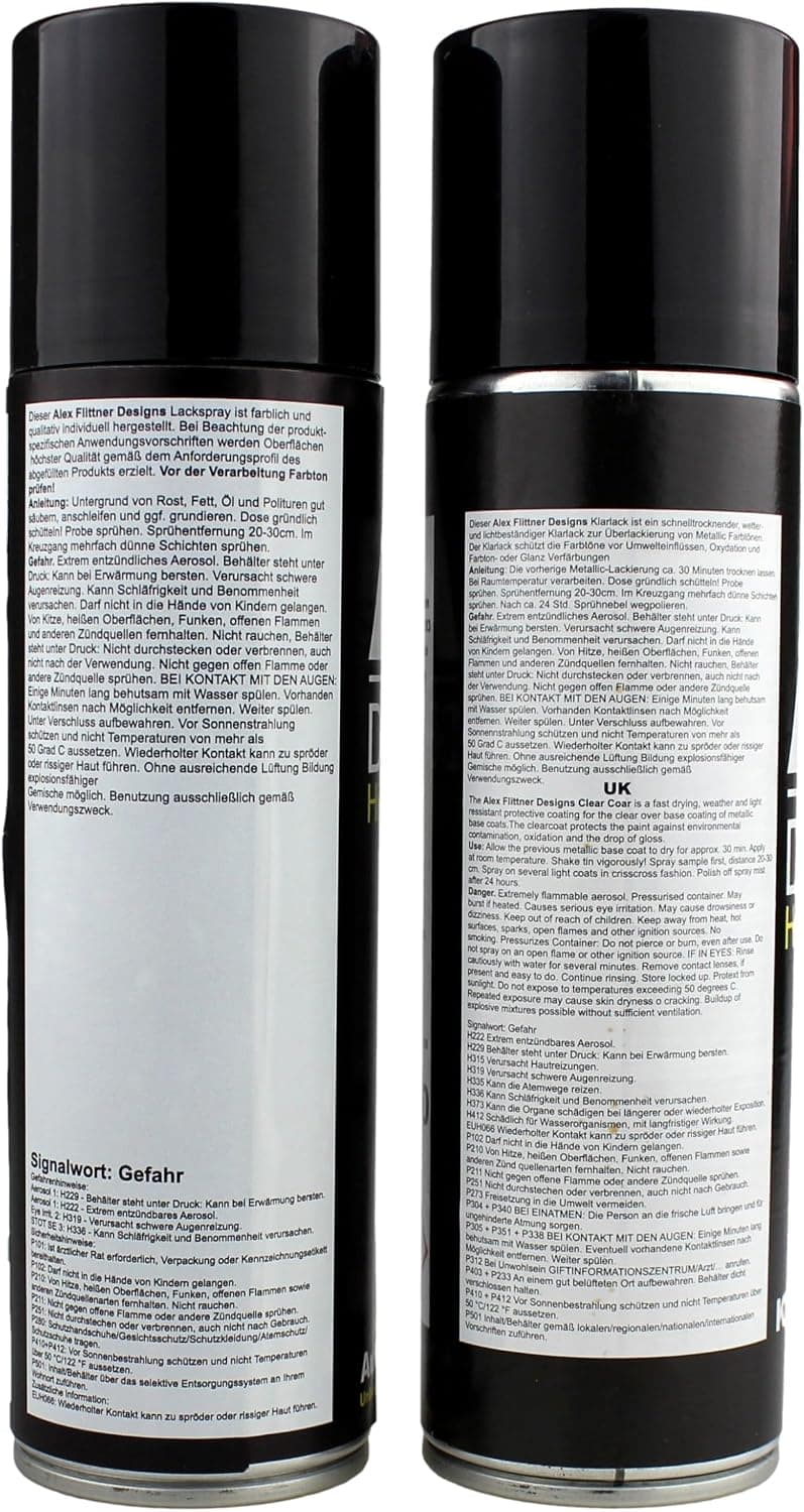 Alex Flittner Designs Bombe aérosol compatible avec MINI B43 HIGHCLASS GREY Metallic Vernis pour carrosserie automobile